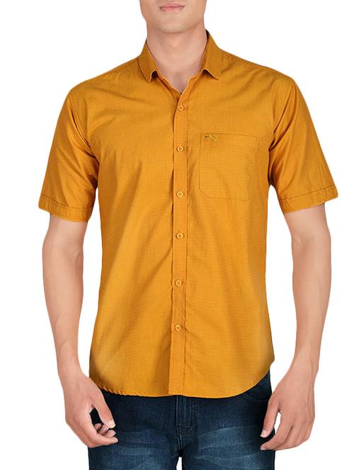 yellow cotton casual shirt - 13985144 - Very Small Image - 1