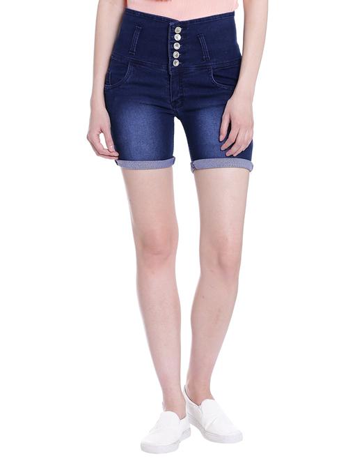 dark blue denim shorts - 13985440 - Very Small Image - 1