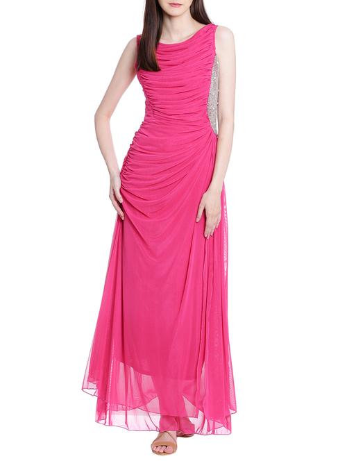 embellished draped asymmetric hem gown - 13985444 - Very Small Image - 1