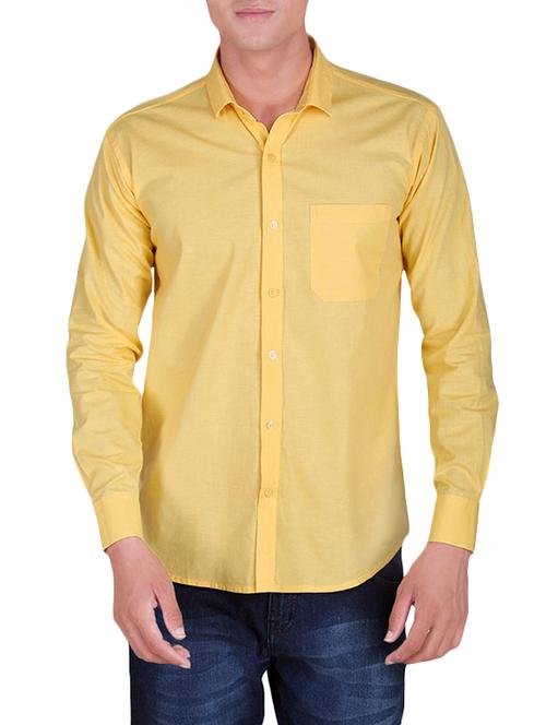 yellow cotton casual shirt - 13986289 - Very Small Image - 1