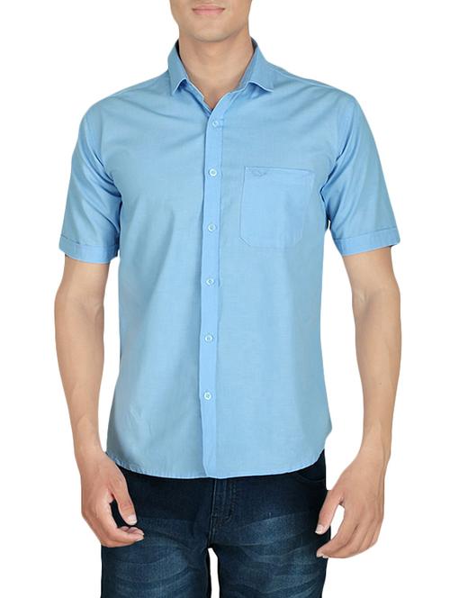 light blue cotton casual shirt - 13986295 - Very Small Image - 1