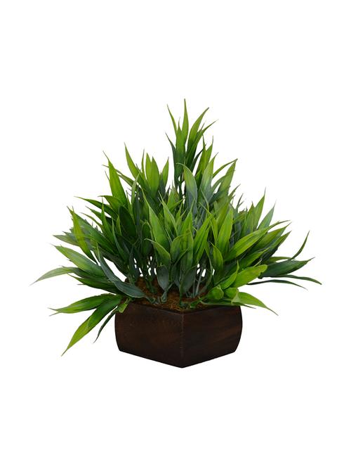 thefancymart artificial bamboo leaves plant with wooden pot - 13987718 - Very Small Image - 1