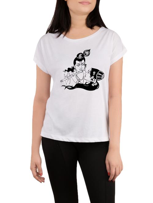 printed white casual tee - 13987945 - Very Small Image - 1
