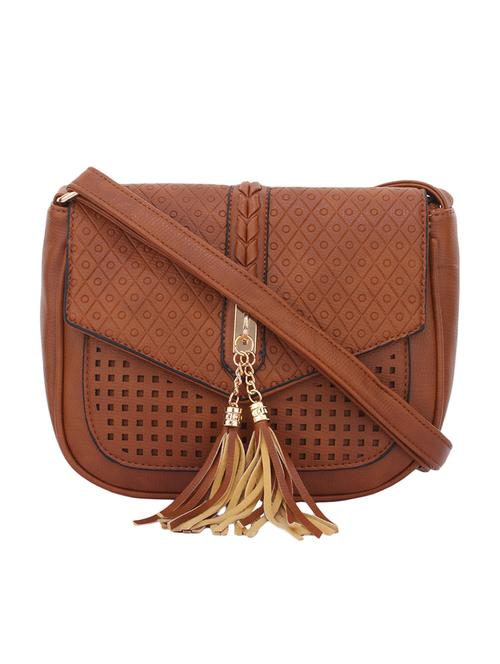 brown leatherette sling bag - 13988043 - Very Small Image - 1