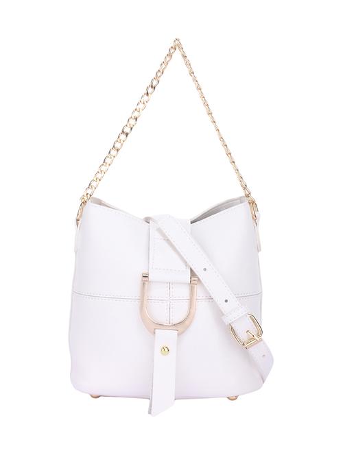 white leatherette regular sling bag - 13988088 - Very Small Image - 1