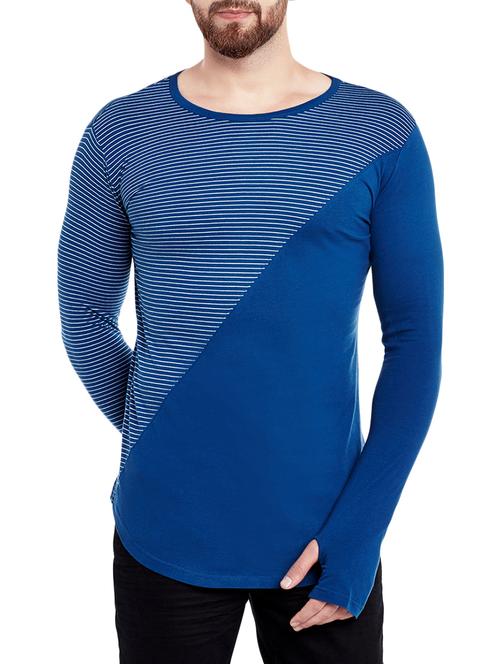 blue cotton blend t-shirt - 13988501 - Very Small Image - 1