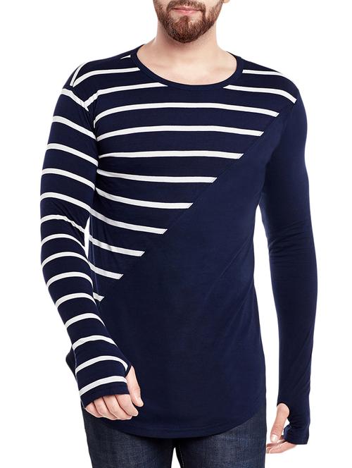 navy blue cotton thumb hole tshirt - 13988509 - Very Small Image - 1