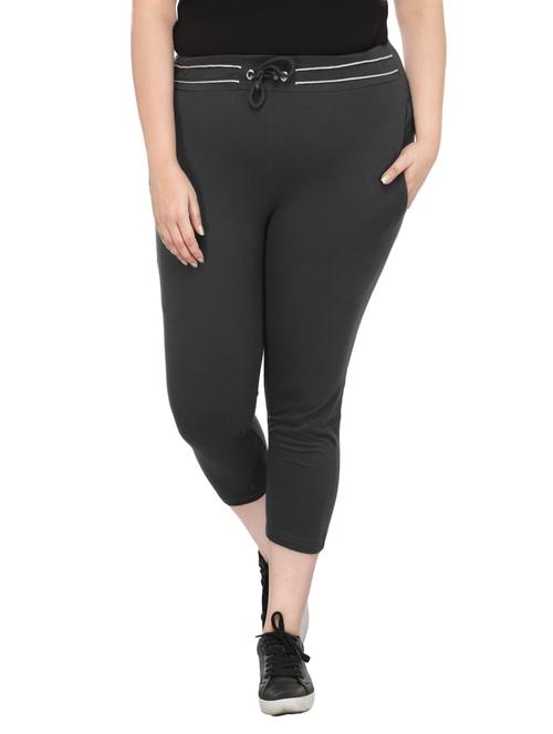 grey cotton capri for plus - 13988857 - Very Small Image - 1