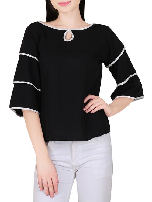 black crepe regular top - 13989569 - Very Small Image - 1