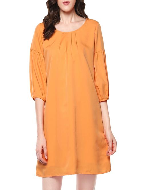 orange crepe shift dress - 13990054 - Very Small Image - 1