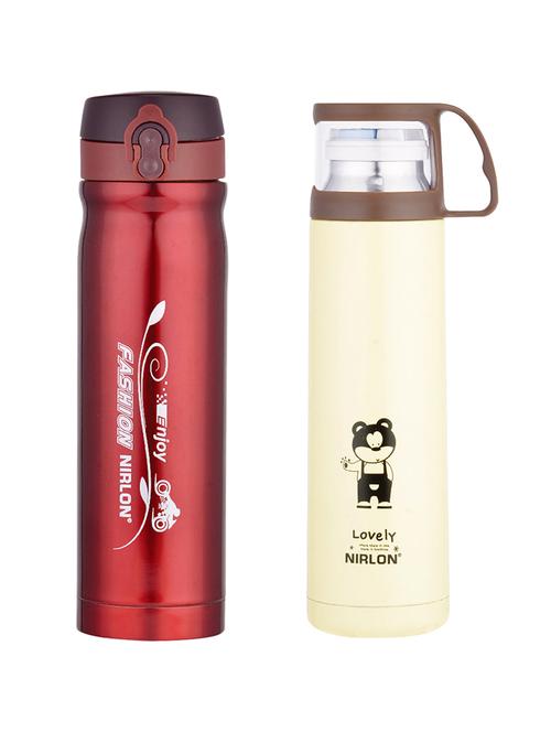 nirlon set of 2 stainless steel water bottle - 13992291 - Very Small Image - 1