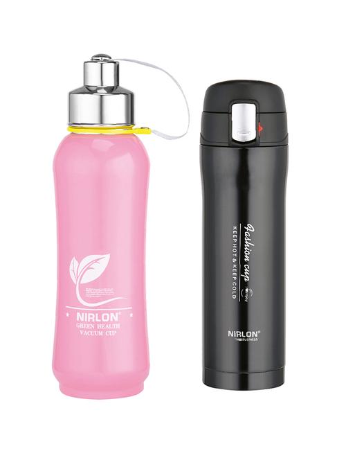 nirlon set of 2 stainless steel water bottle - 13992311 - Very Small Image - 1