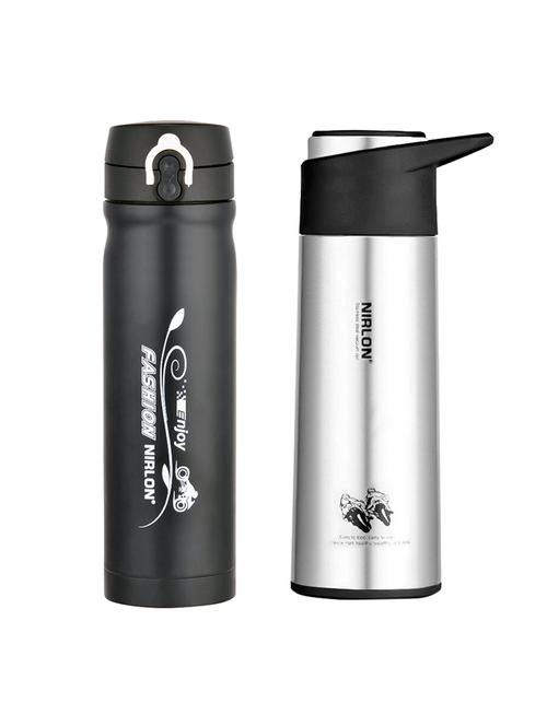 nirlon set of 2 stainless steel water bottle - 13992321 - Very Small Image - 1