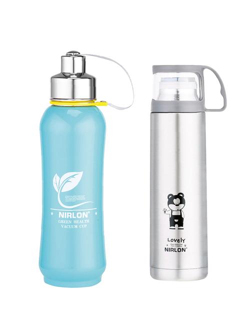 nirlon set of 2 stainless steel water bottle - 13992323 - Very Small Image - 1