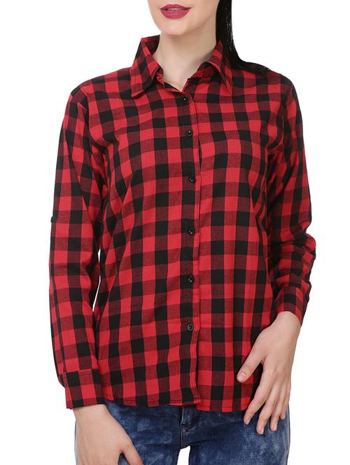 red cotton regular shirt - 13992421 - Very Small Image - 1