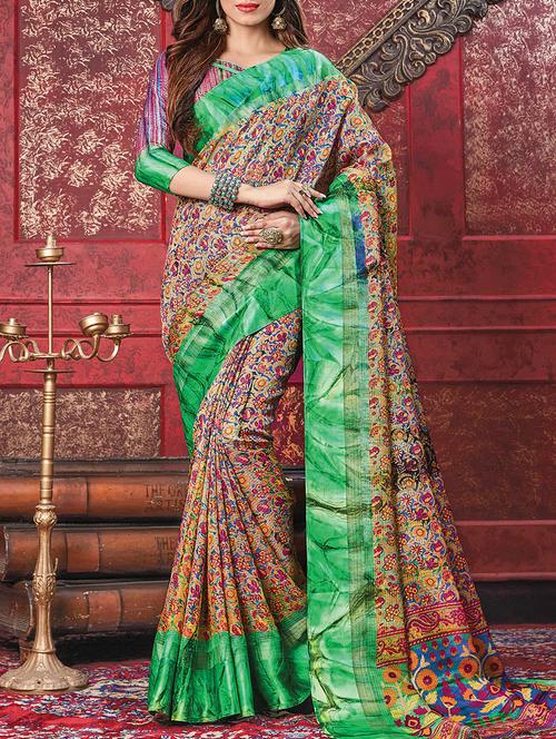 multi colored kota printed saree with blouse - 13992752 - Very Small Image - 1