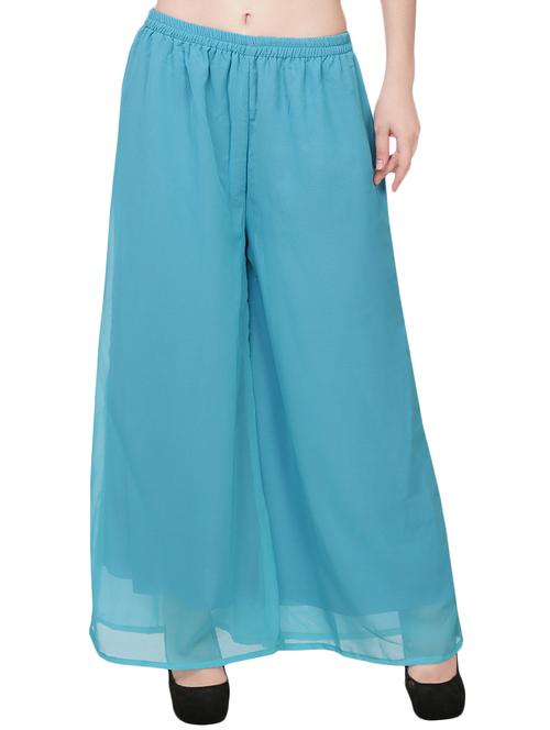 light blue georgette palazzos - 13992802 - Very Small Image - 1