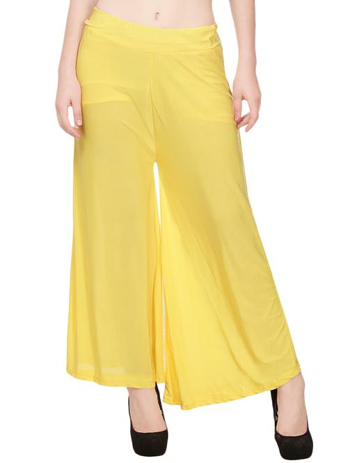 yellow poly spandex palazzos - 13992806 - Very Small Image - 1