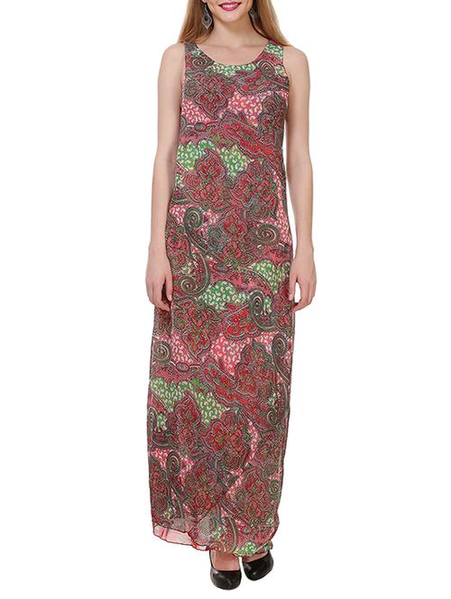 red printed maxi dress - 13993198 - Very Small Image - 1