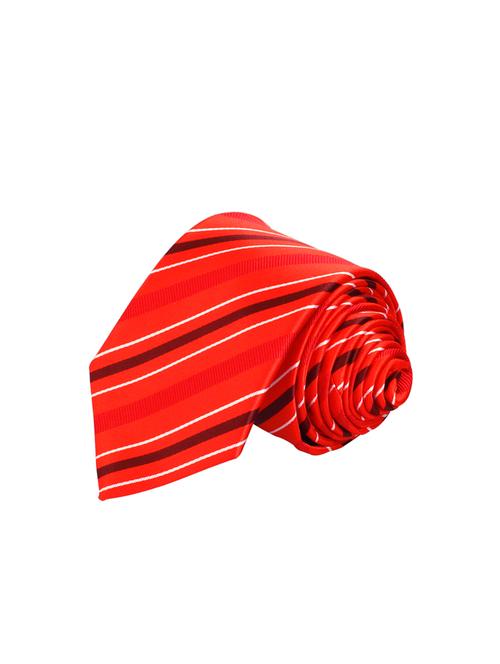 red polyester tie and pocket square set - 13993714 - Very Small Image - 1