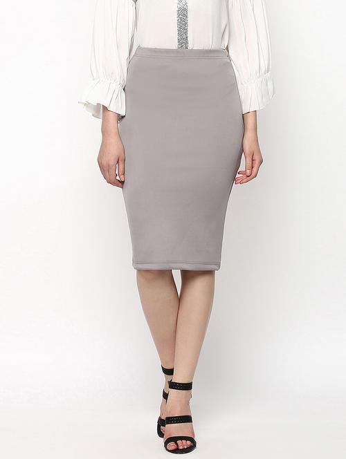 grey scuba pencil skirt - 13993824 - Very Small Image - 1