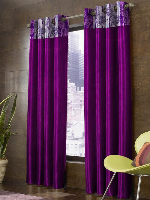 set of 2 polyester stylish window curtains - 13993937 - Very Small Image - 1