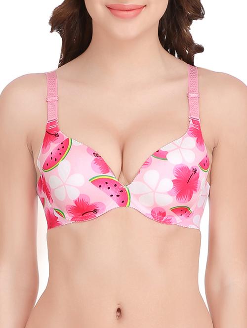 pink nylon tshirt bra - 13994049 - Very Small Image - 1