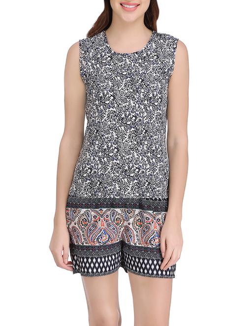 blue crepe shorts set - 13994089 - Very Small Image - 1