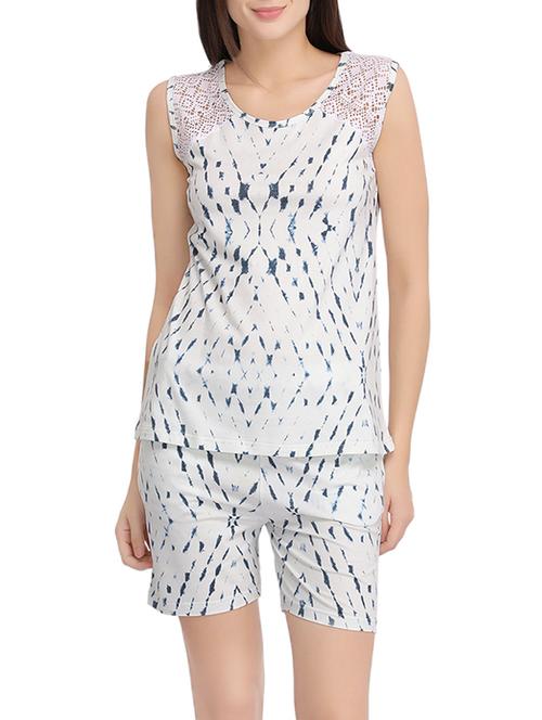 lace detail top with shorts set - 13994096 - Very Small Image - 1