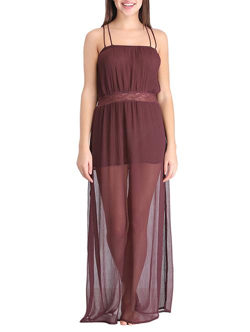 purple chiffon nighty - 13994105 - Very Small Image - 1