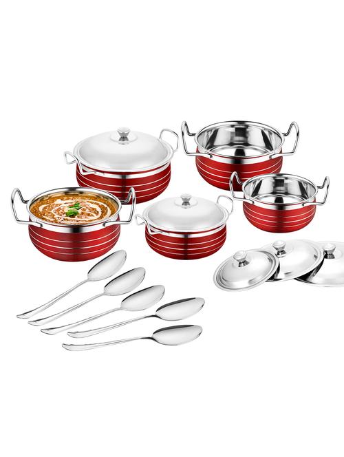 classic essentials stainless steel handi set with serving spoon - 13994804 - Very Small Image - 1