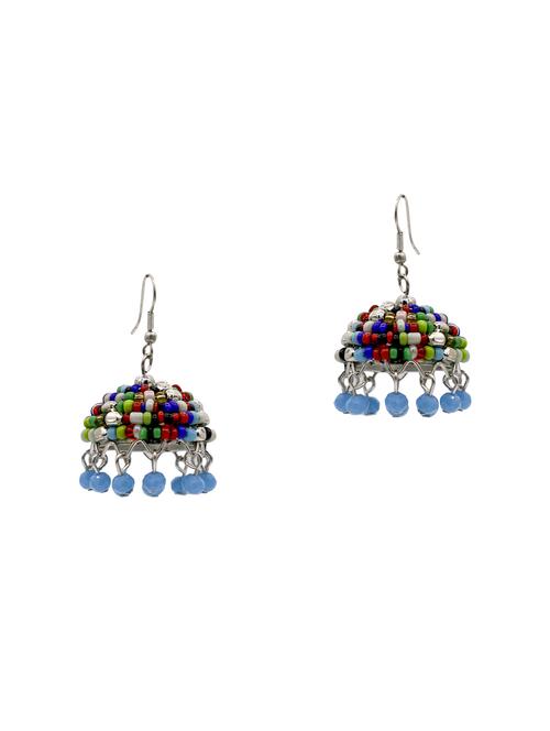 multi colored metal jhumka earring - 13996940 - Very Small Image - 1