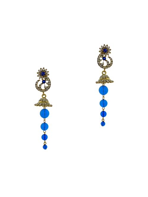 blue metal drop earrings - 13998937 - Very Small Image - 1