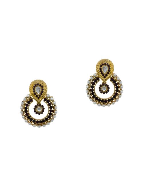 black metal chandballi earrings - 13998941 - Very Small Image - 1