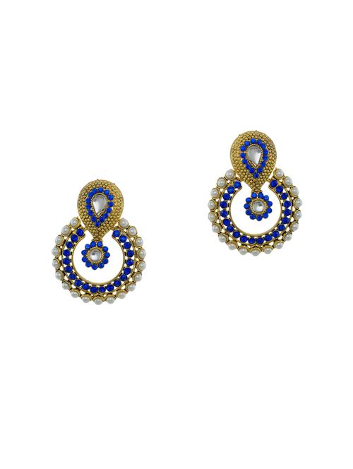 blue metal chandballi earrings - 13998947 - Very Small Image - 1