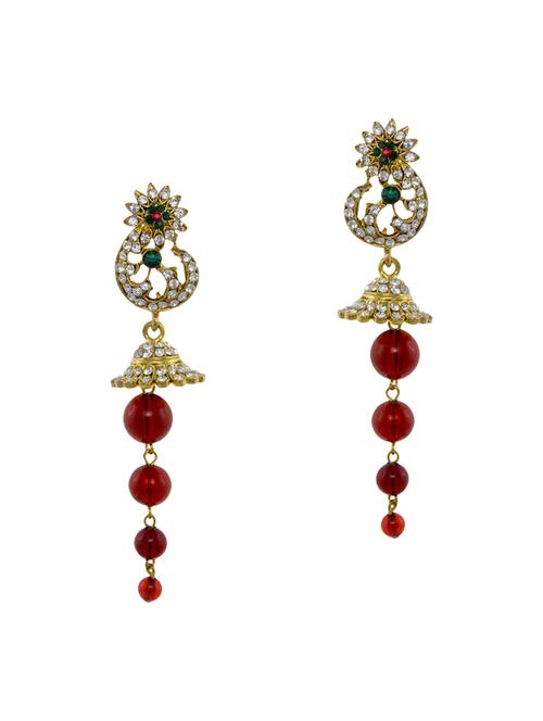 red metal drop earrings - 13998958 - Very Small Image - 1