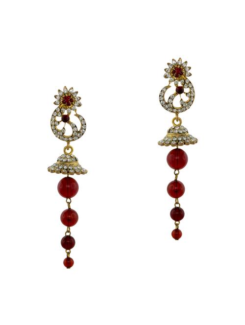 red metal drop earrings - 13998978 - Very Small Image - 1