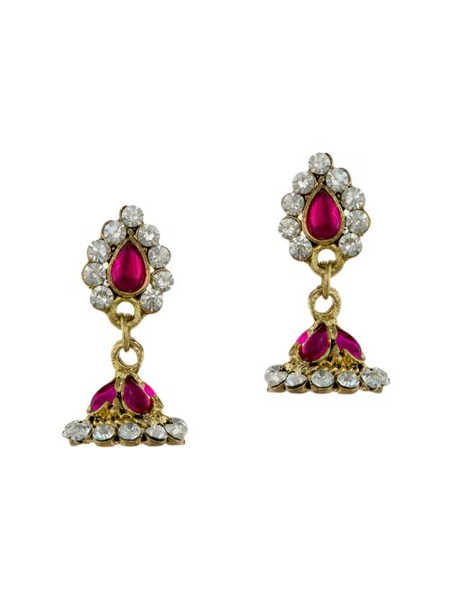 pink metal drop earrings - 13998990 - Very Small Image - 1