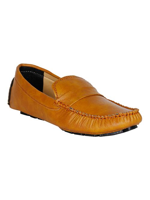 tan leatherette slip on loafer - 14000618 - Very Small Image - 1