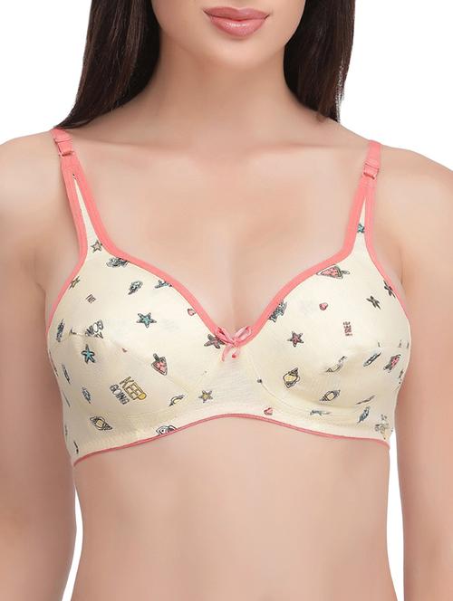 yellow cotton regular bra - 14001213 - Very Small Image - 1