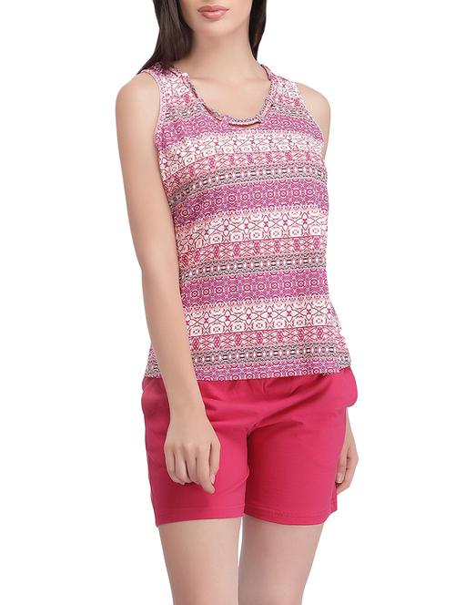 pink cotton shorts set - 14001254 - Very Small Image - 1