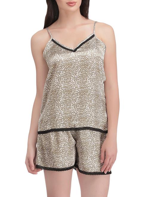 brown satin shorts set - 14001266 - Very Small Image - 1