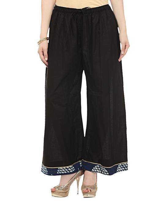 black cotton palazzo - 14002628 - Very Small Image - 1