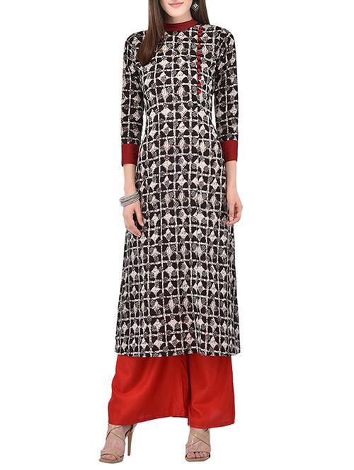 printed a-line kurta - 14003788 - Very Small Image - 1