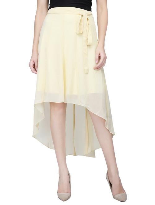 yellow georgette skirt - 14004707 - Very Small Image - 1