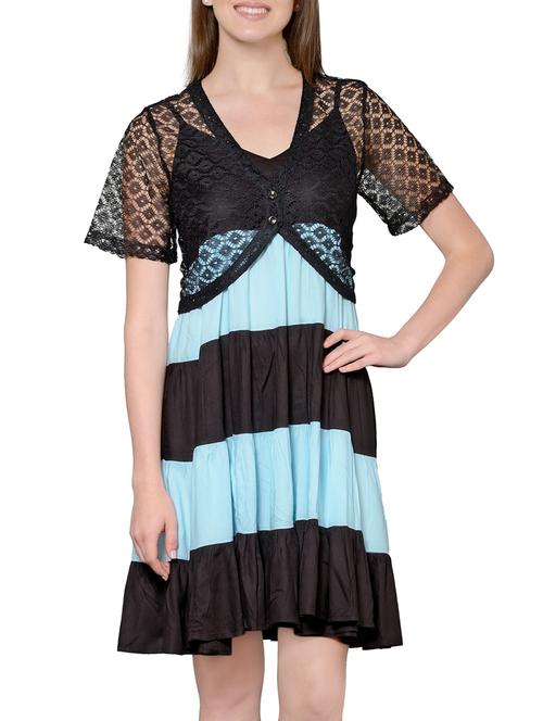 multi colored rayon nighty - 14009798 - Very Small Image - 1