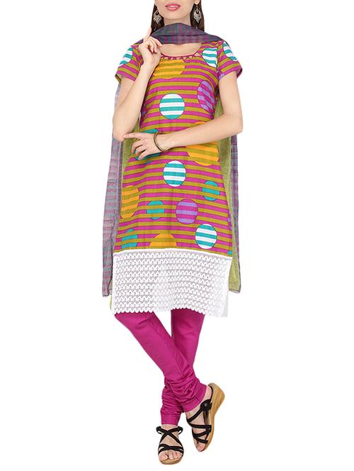 multicolor cotton printed dress material - 14009890 - Very Small Image - 1