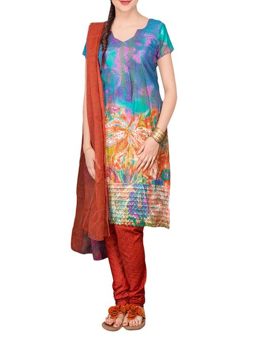 multicolor cotton printed dress material - 14009891 - Very Small Image - 1