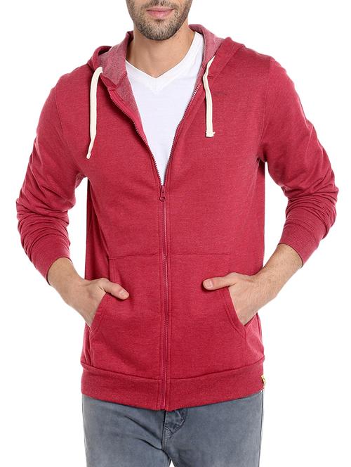 solid red cotton casual jacket - 14010522 - Very Small Image - 1