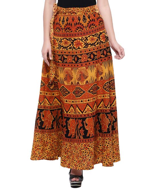 multi colored cotton flared skirt - 14010534 - Very Small Image - 1